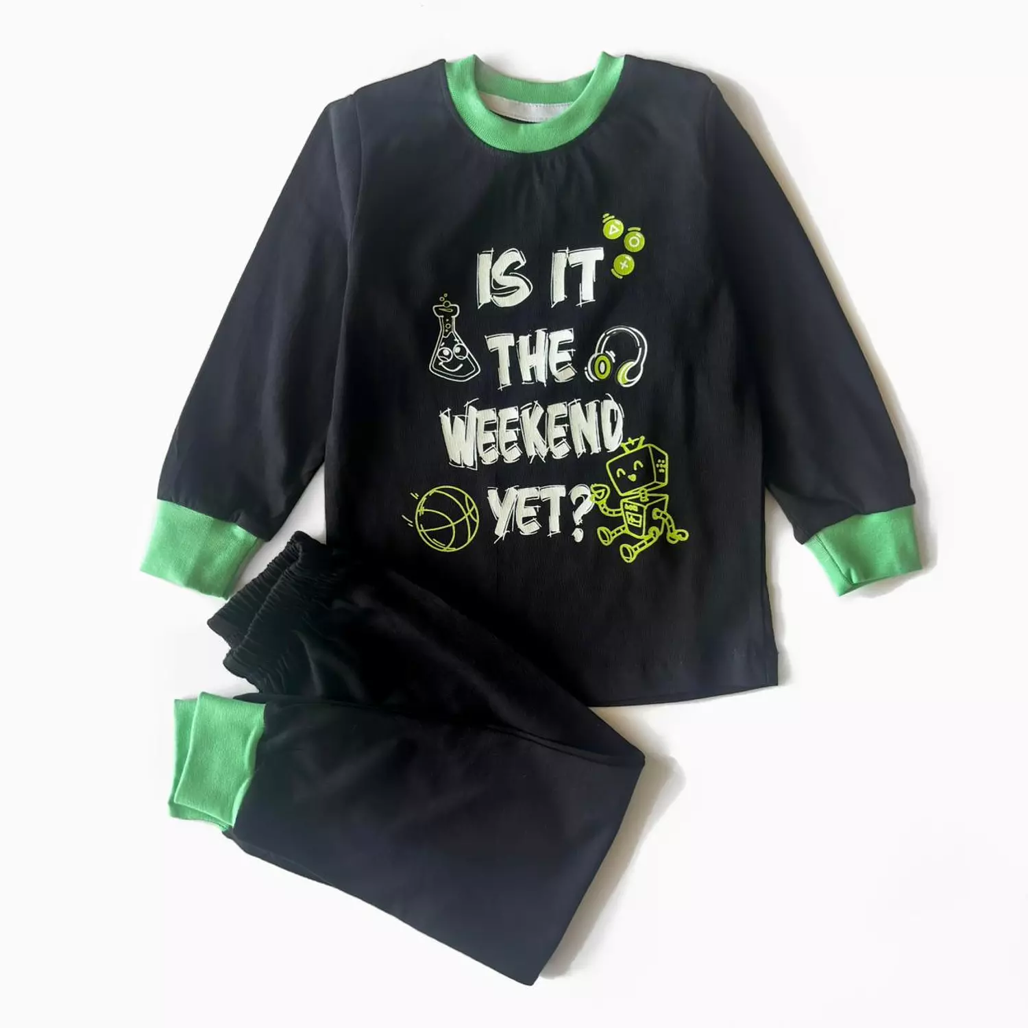 <p style="text-align: start"><span style="color: rgb(93, 159, 180)"><strong>Weekend Black PJs </strong></span></p>