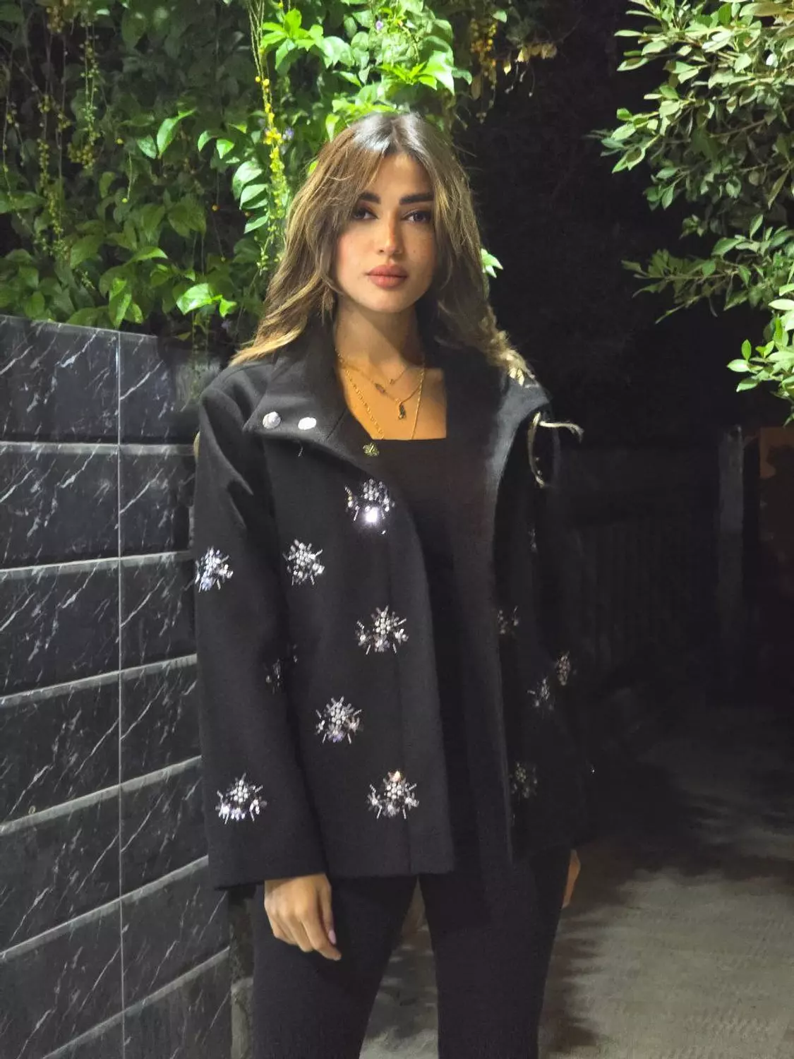 Classic Black Jacket with Silver Sequins image