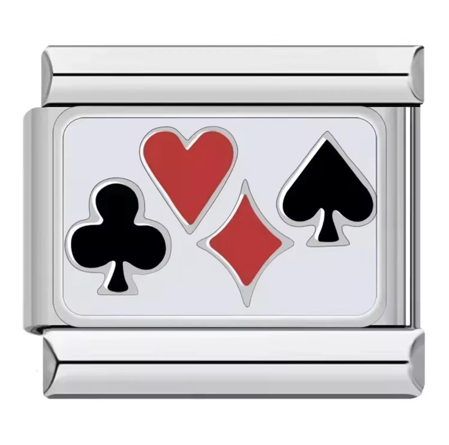 White Playing card charm  image