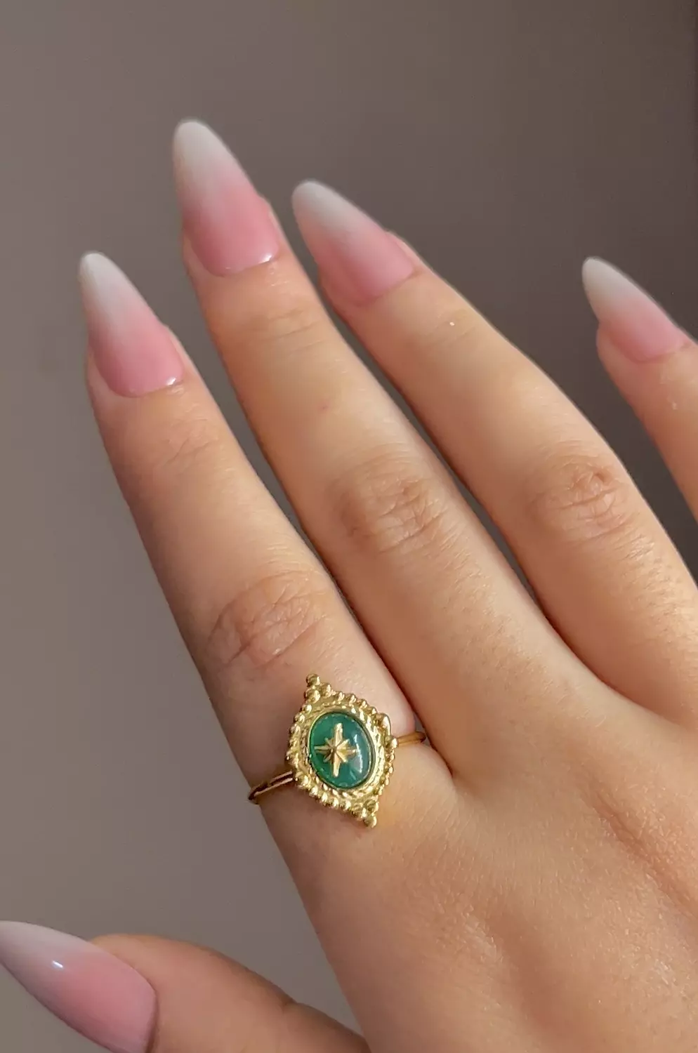 Royal green gemstone ring image
