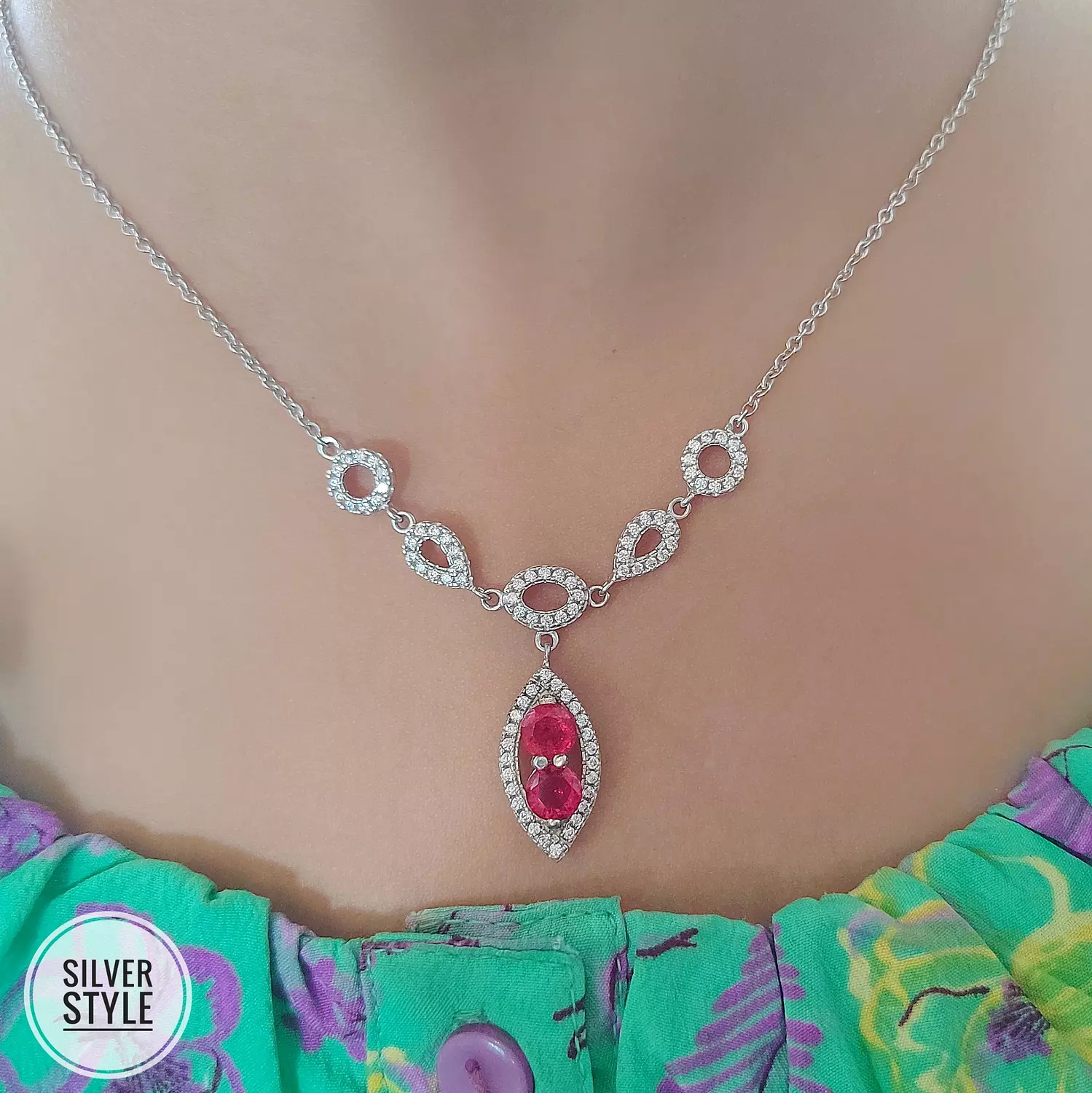 Red stones Necklace  1