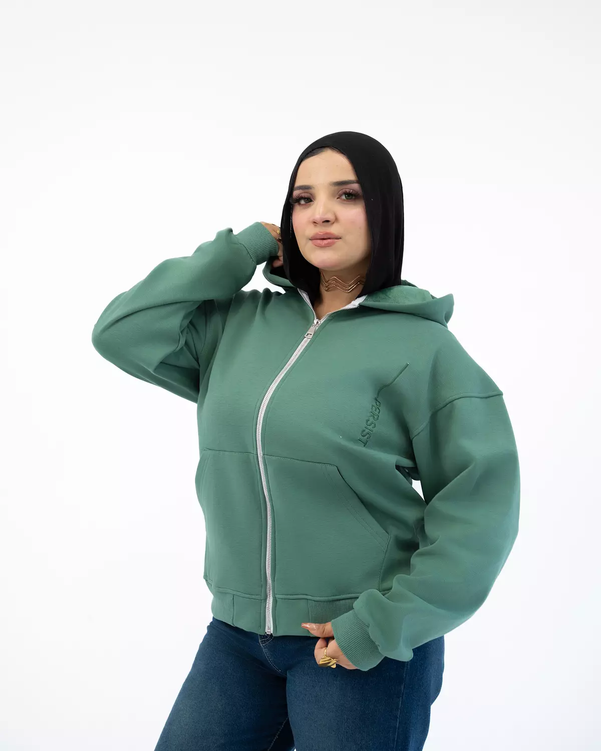 Persist ZIP UP Sweatshirt _ Olive 1