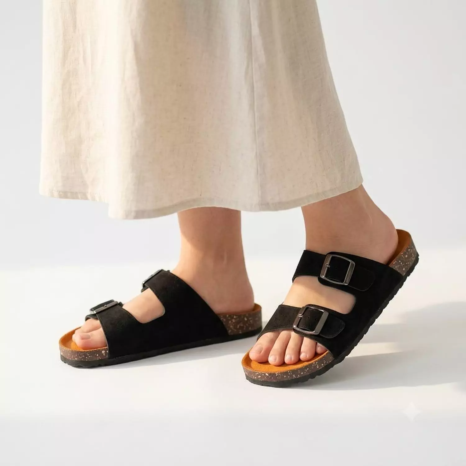 Comfortable Classic Double-Strap Slides image