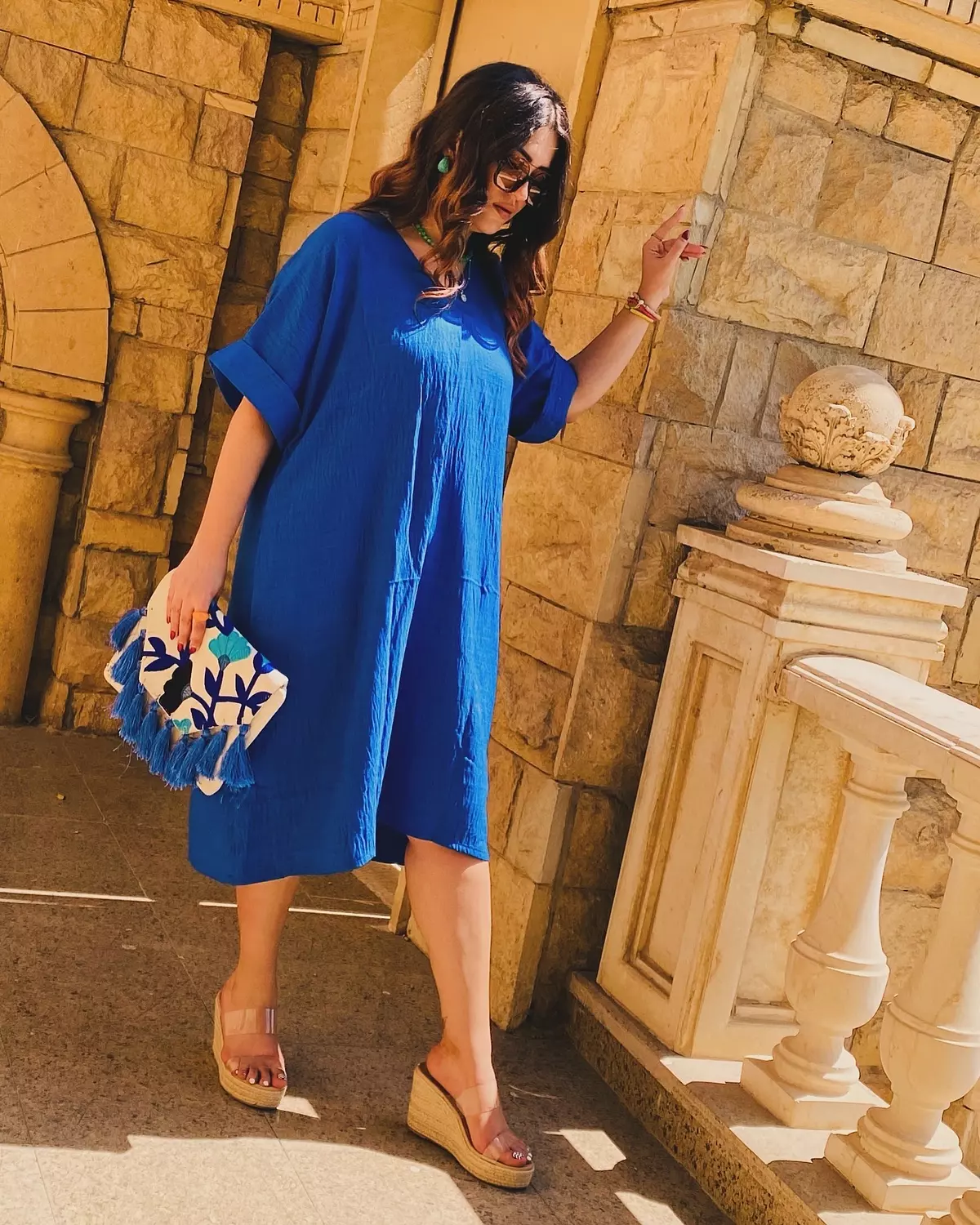 blue oversized dress 2