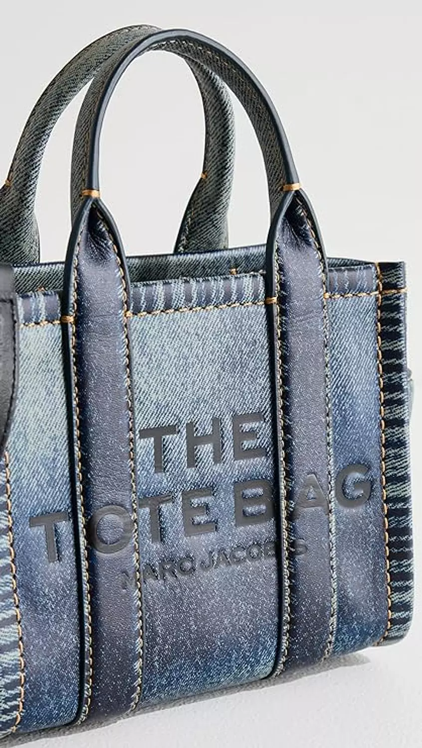 Marc Jacobs Women's The Denim Printed Leather Crossbody Tote Bag 3