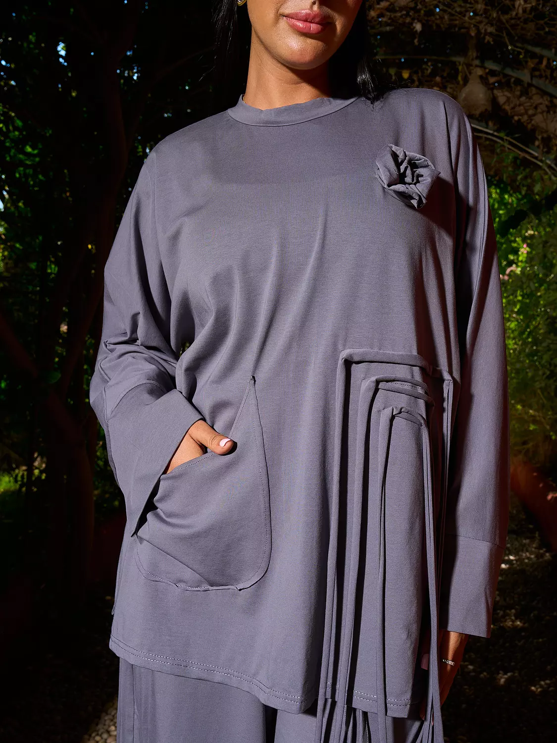 Worood Comfy Set with Pin - Grey 7
