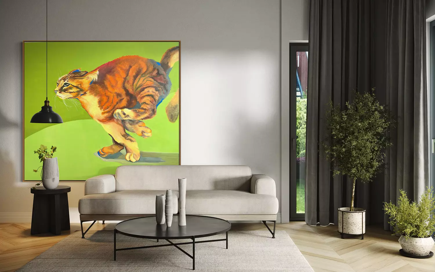The Impulsive Persona (Green Painting – The Leaping Cat) 9