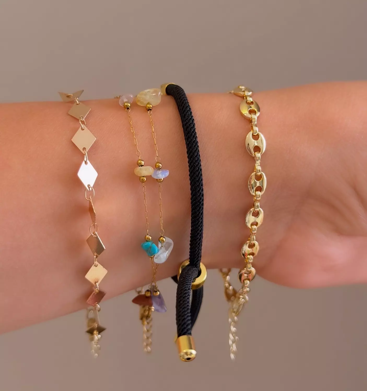 Black & Nudes Bracelets Set hover image