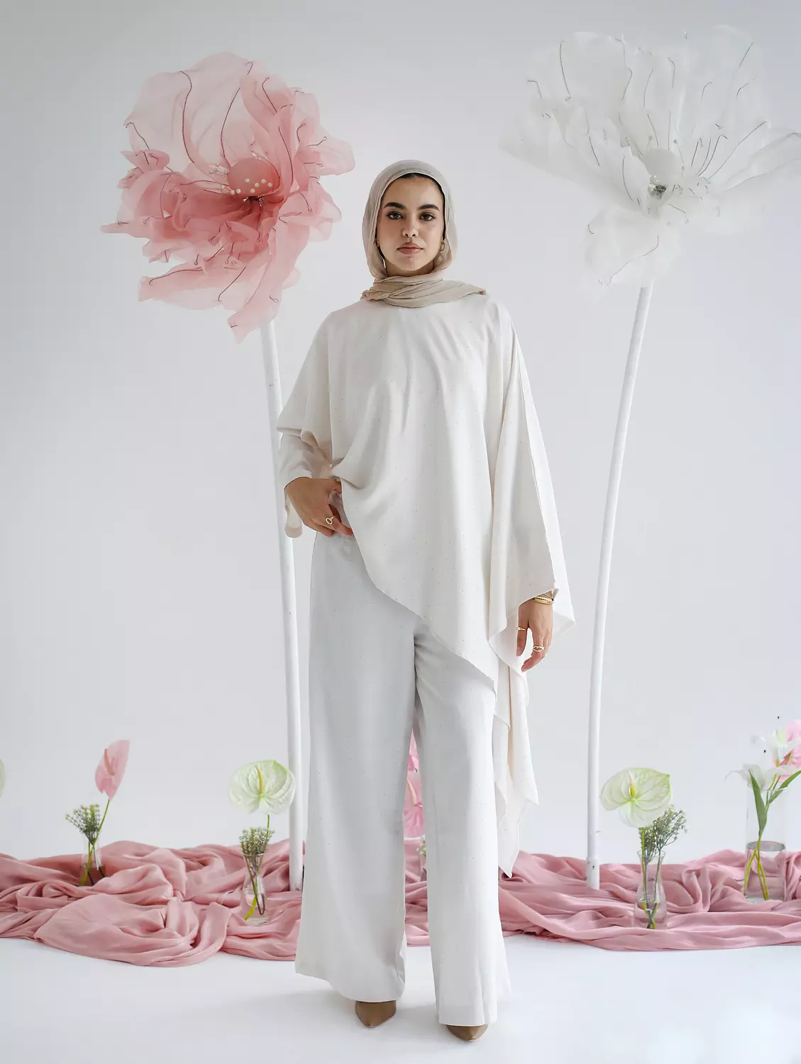 Rhinestone Pants in White 1