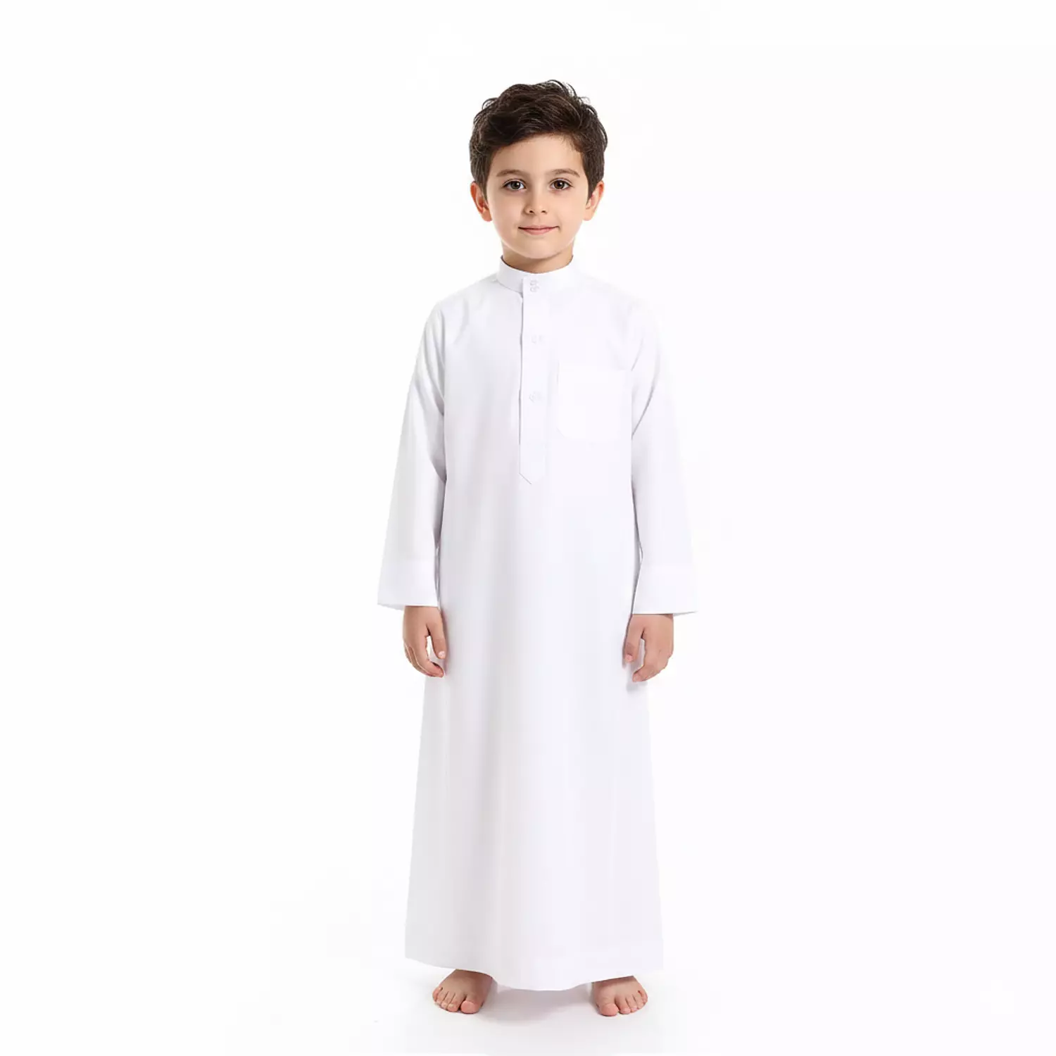 Shorto Kids Galabeya Plained - Half Collar - 2690 - White 1 image
