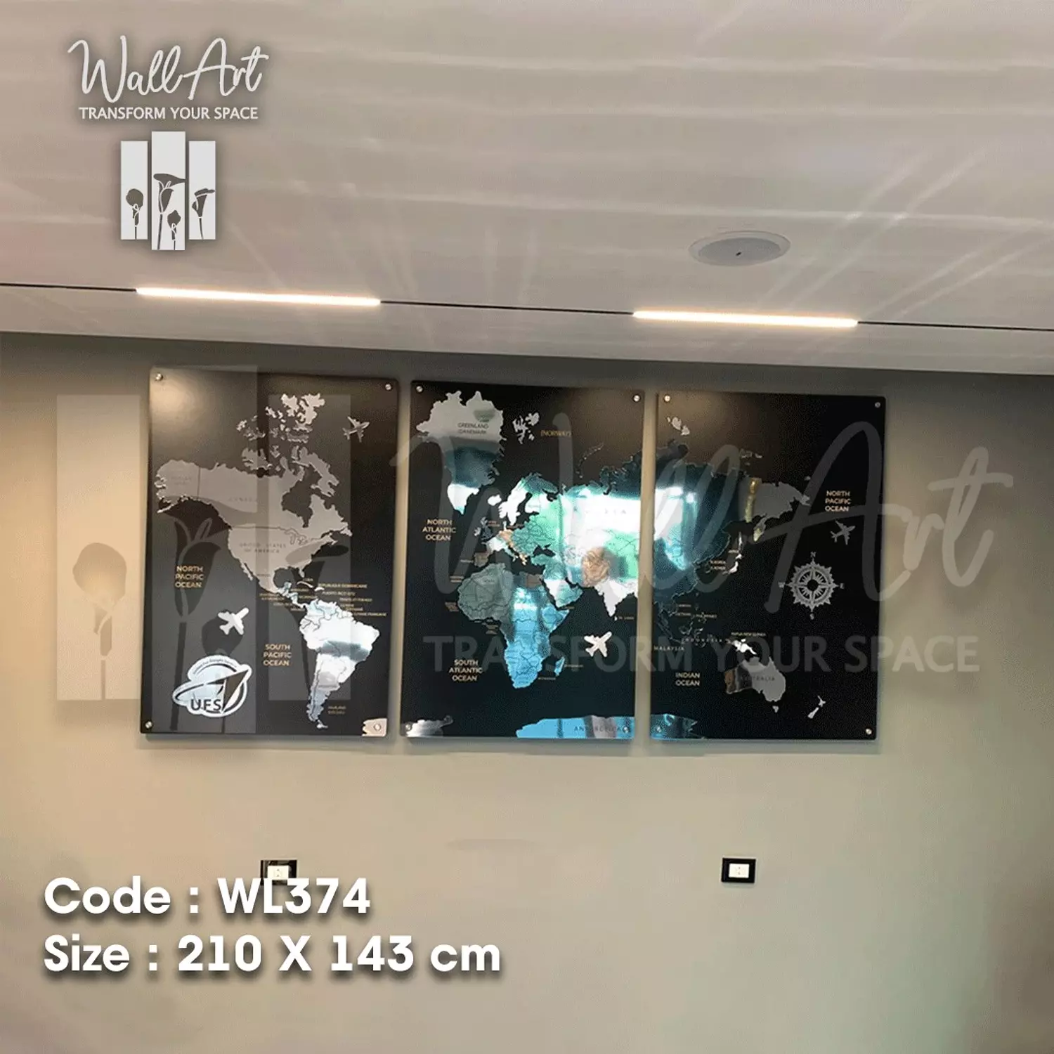 AW116-Engraved World Map   14