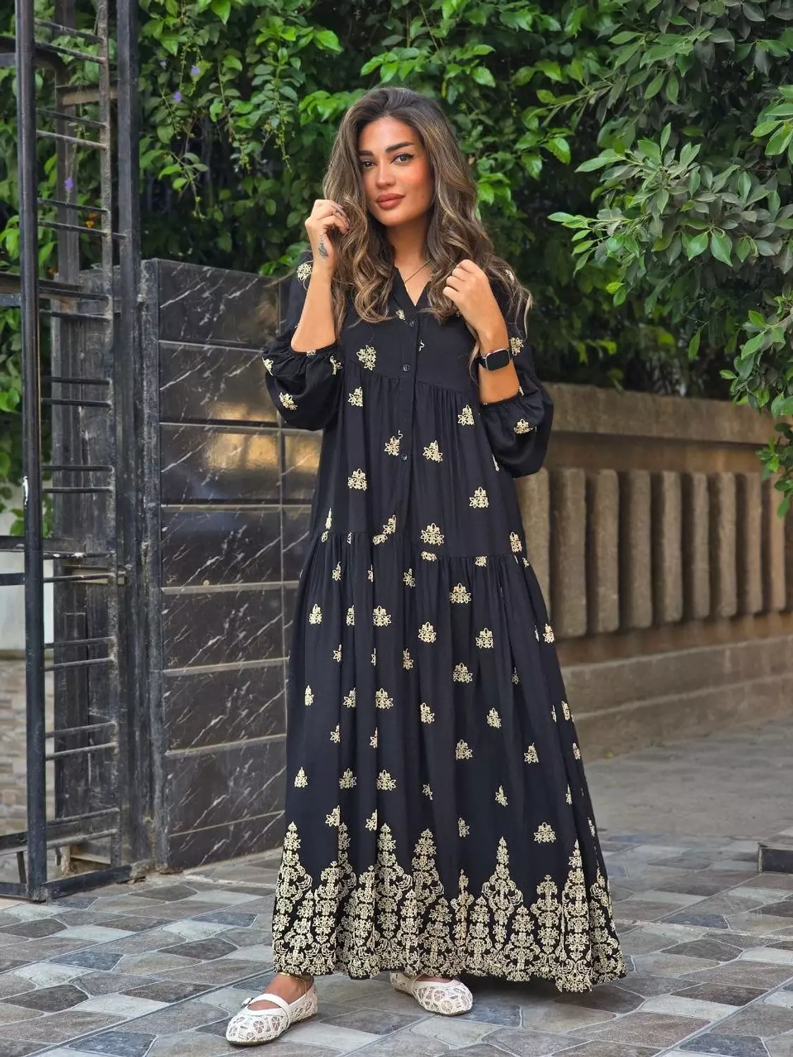 Black Embroidered dress 2
