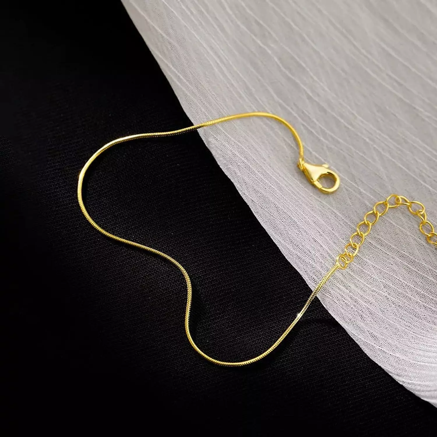 Thin gold anklet 3