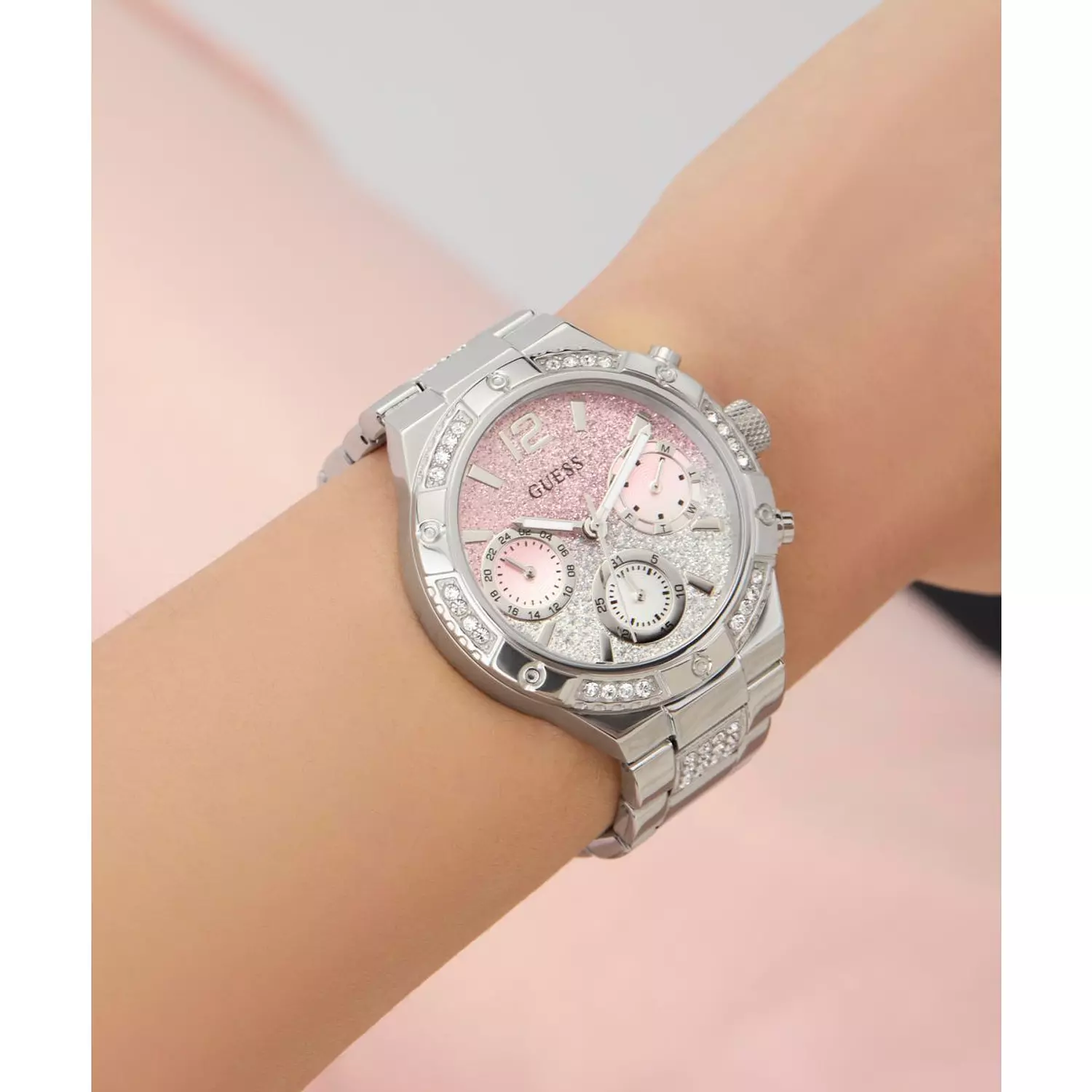 GUESS Ladies Silver Tone Multi-function Watch Silver Tone Stainless Steel Bracelet GW0950L1 6