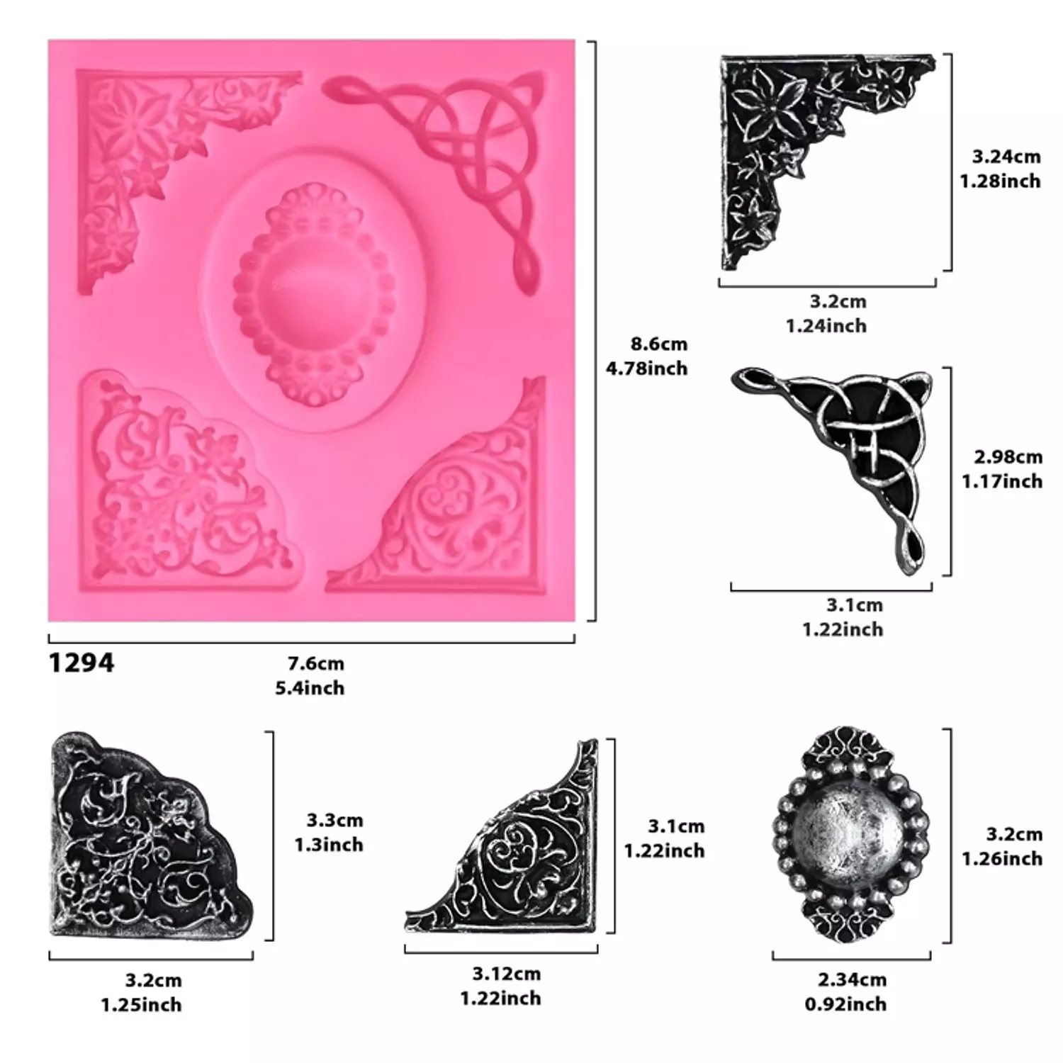 4 Flower border & mirror frame silicone mold  1