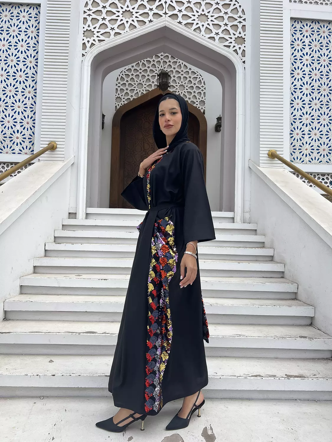 Black/ colored paiete dress 6