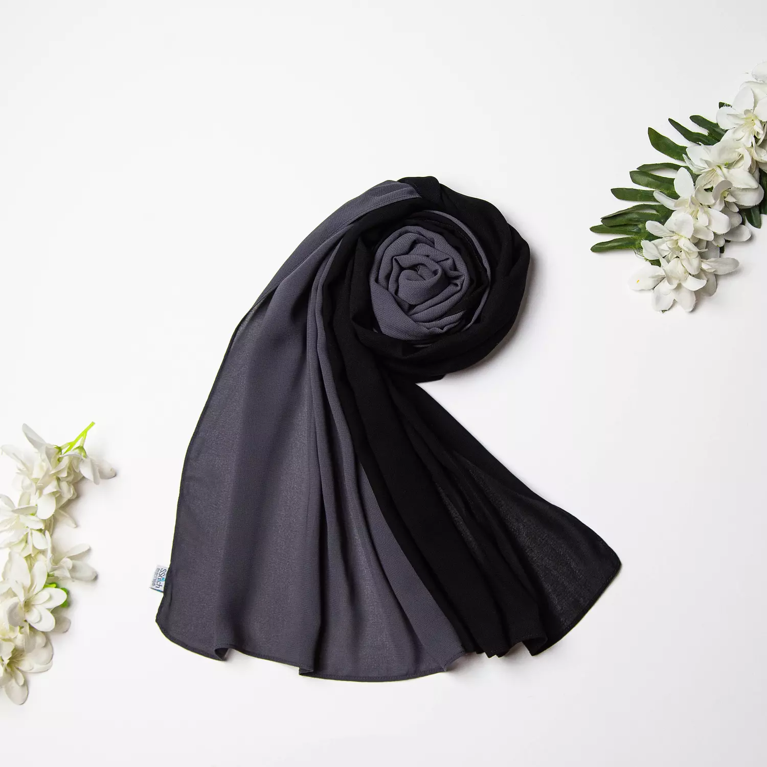 Mirage Hijab- ( Black | Grey 071) 1