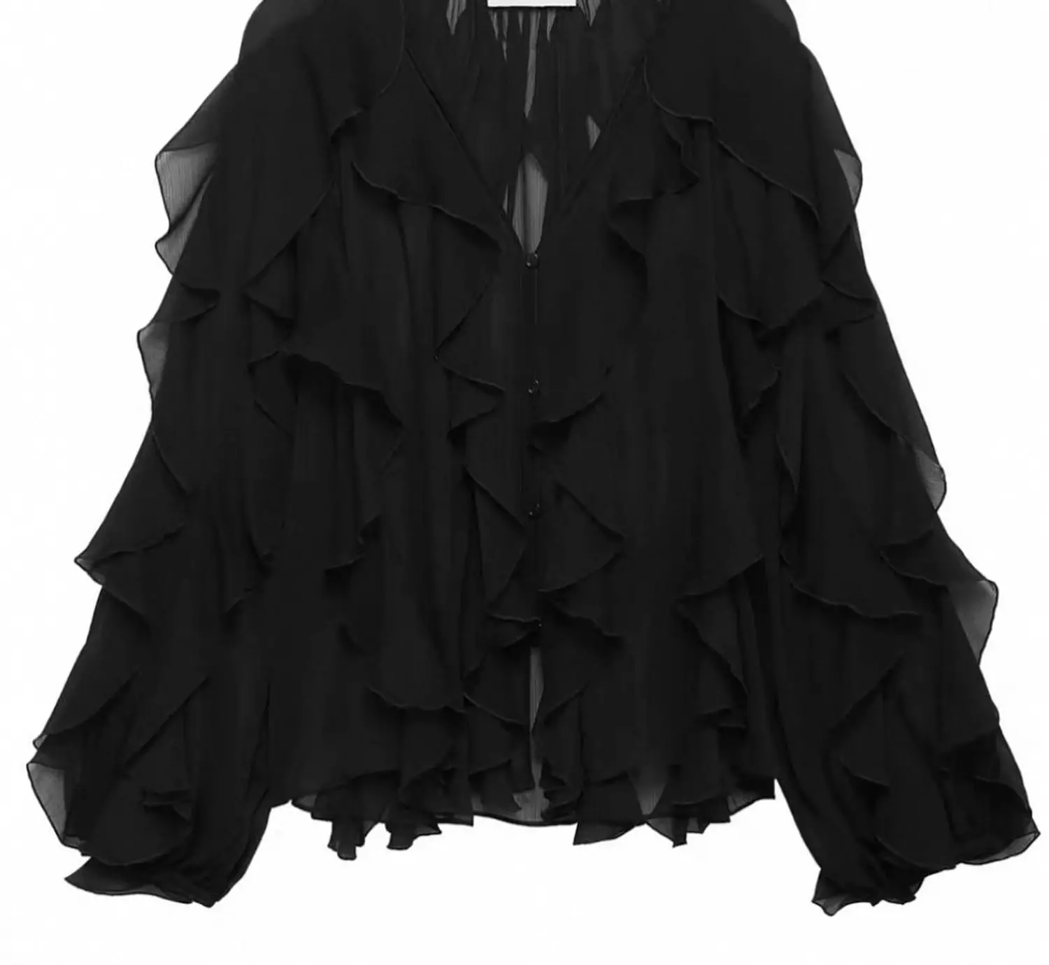 Raffled chiffon blouse 6