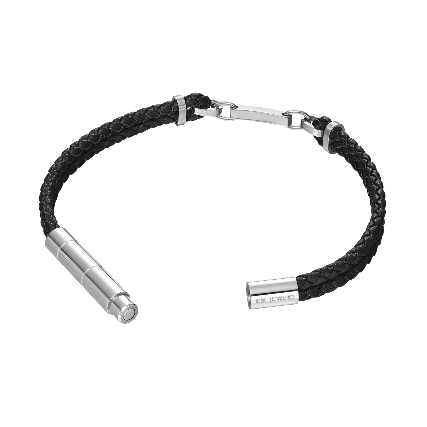 Cerruti 1881 Men's Sandro Black Textured Bracelet Leather CIAGB0014301 2