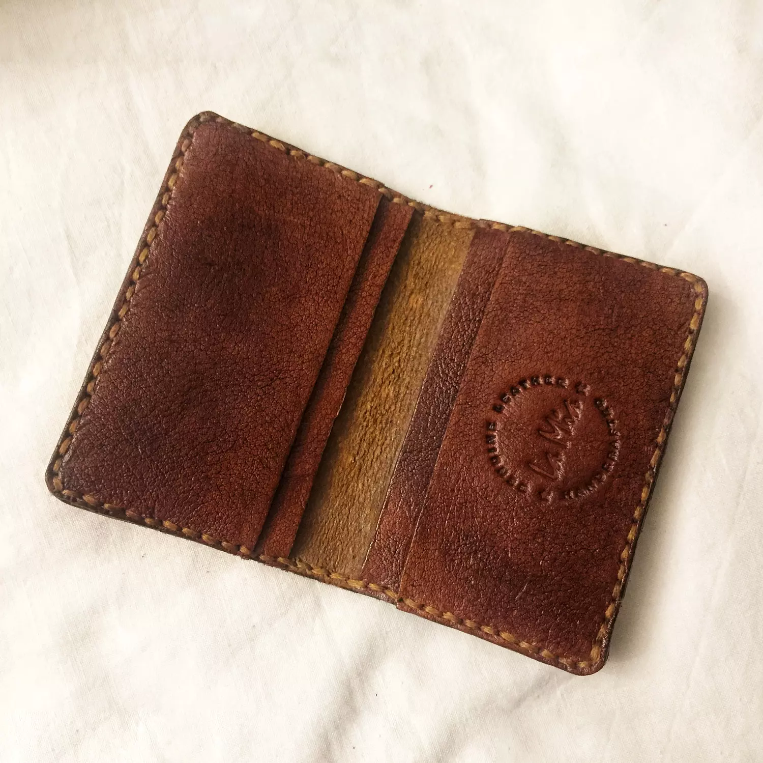 Quilted folded leather card holder  hover image
