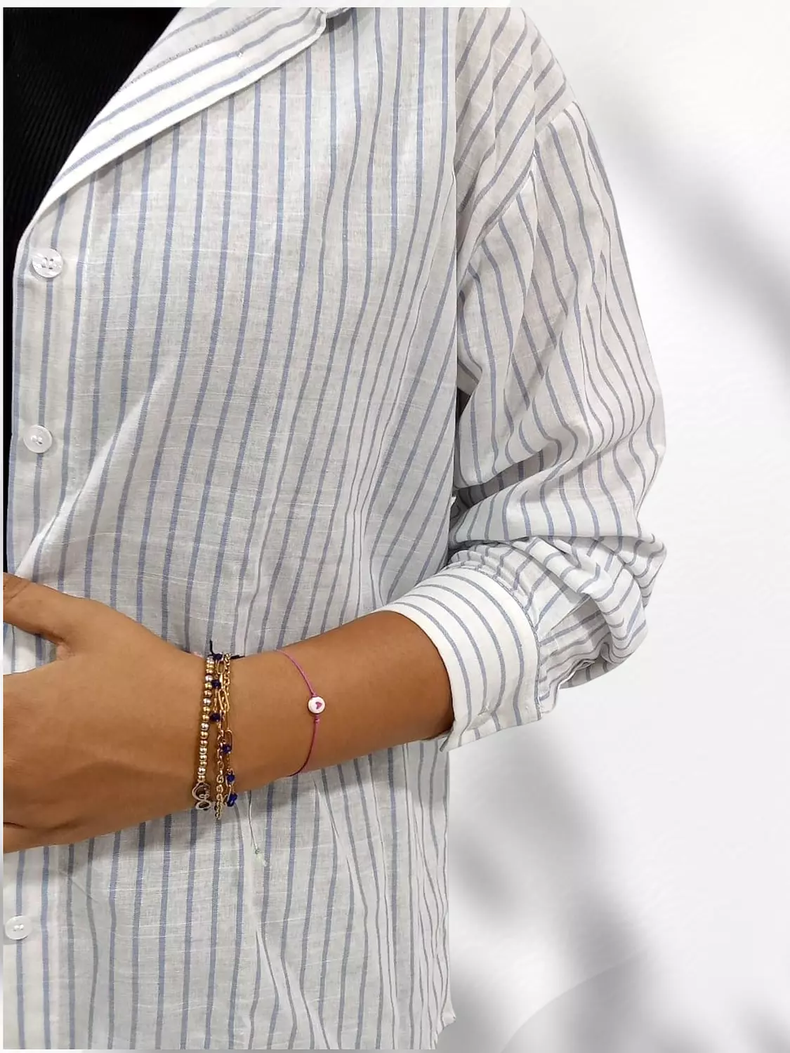 Striped Linen Shirt - blue 4