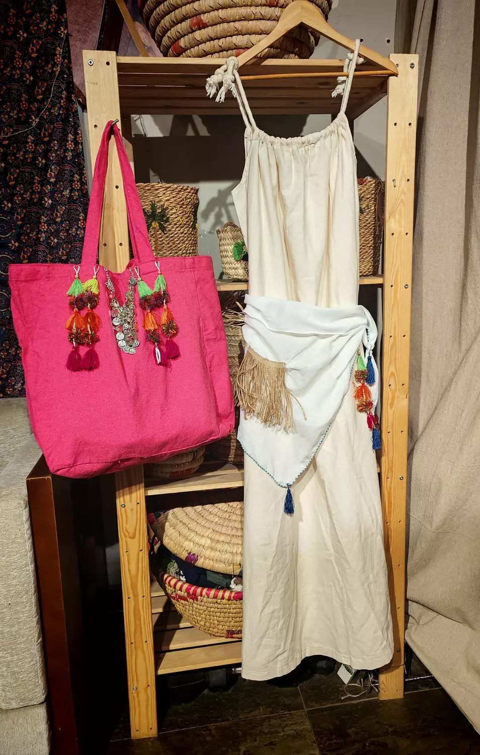 Cotton siwi shawl with fringes 5