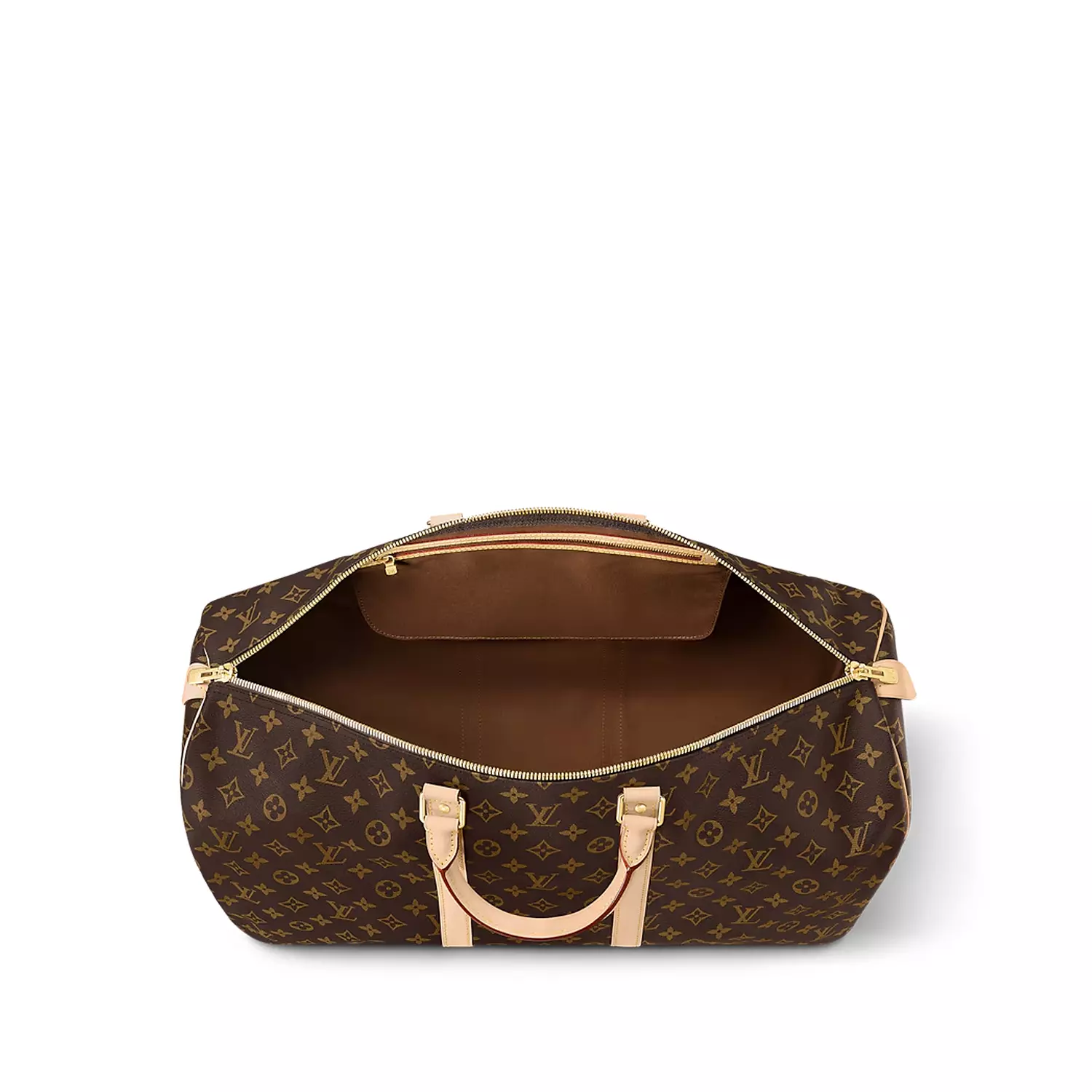 Louis Vuitton Keepall 55 duffle bag in Monogram canvas with natural cowhide leather trim 2