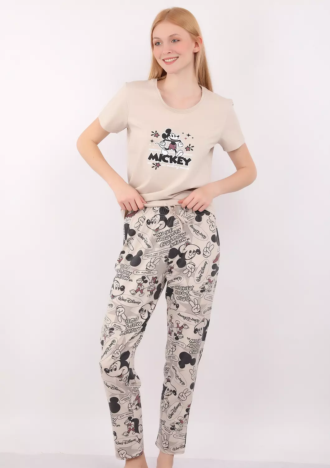 S128 Mickey Comics Full Length Pants Pajama Set 1