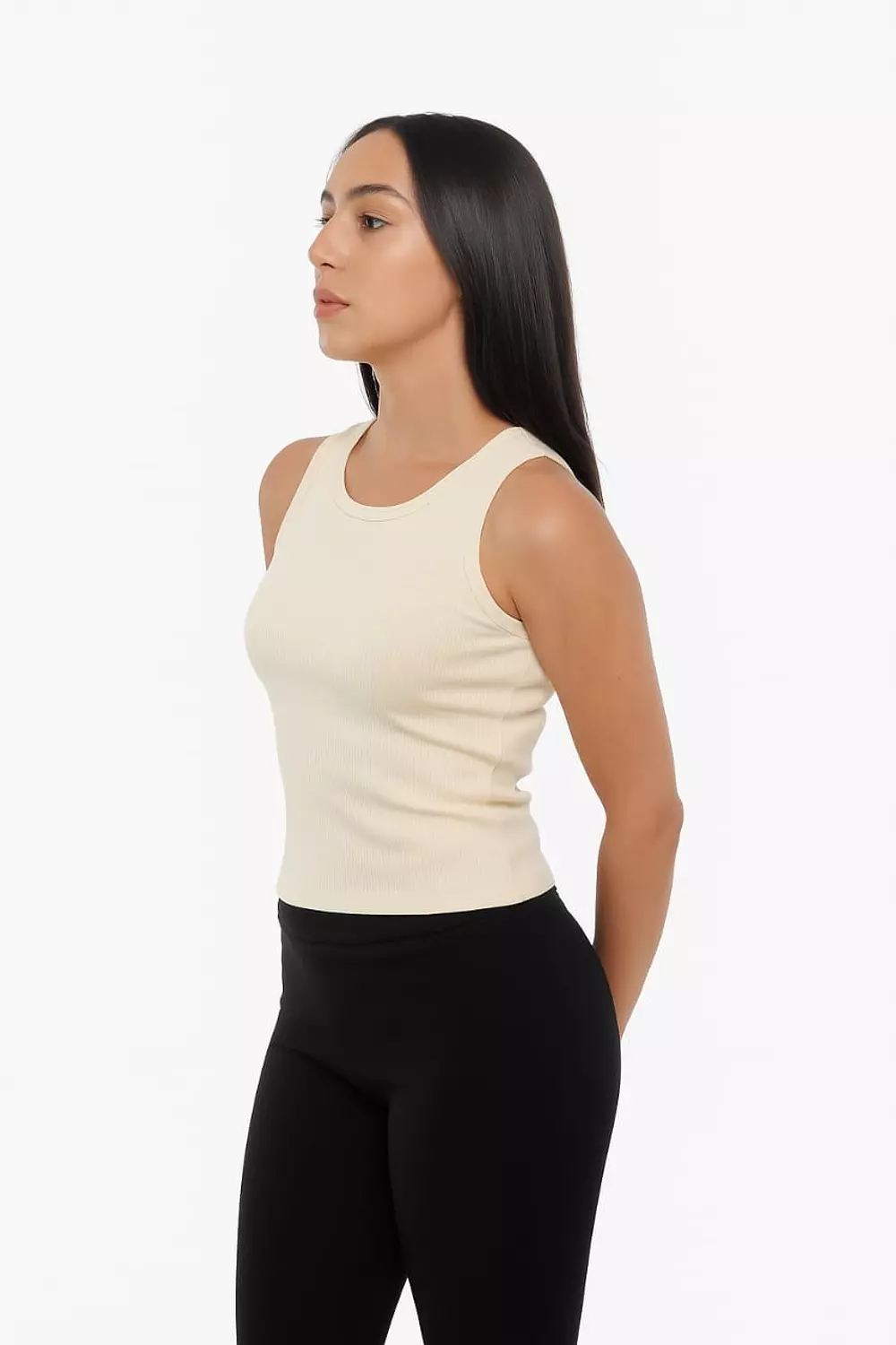 Crew Neck Tank Top- Marshmallow (Ivory) – soft, warm elegance 1