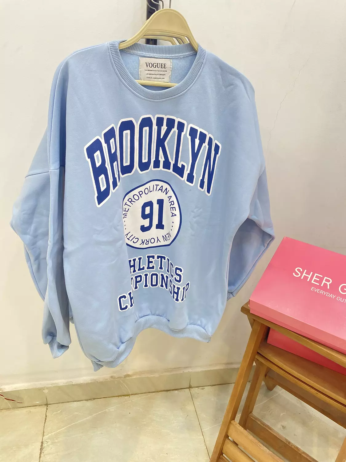 Printed brooklyn crewneck hoodi image