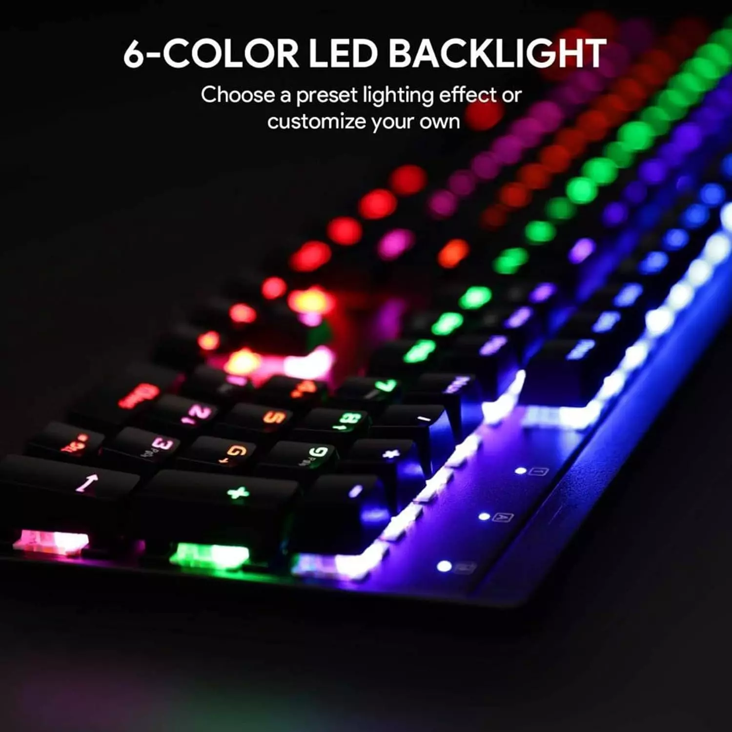 AUKEY KM-G6 Mechanical Keyboard with Backlit LED, 104 Keys, Black 3
