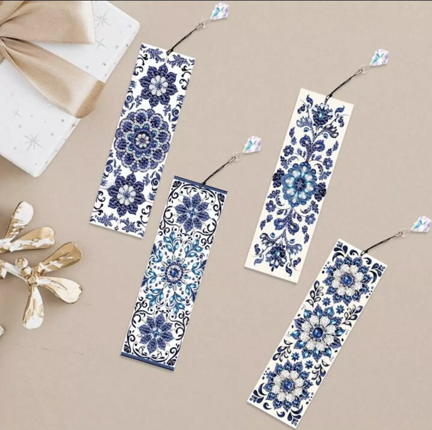 Diamond Painting Bookmarks- Blue Pattern 3