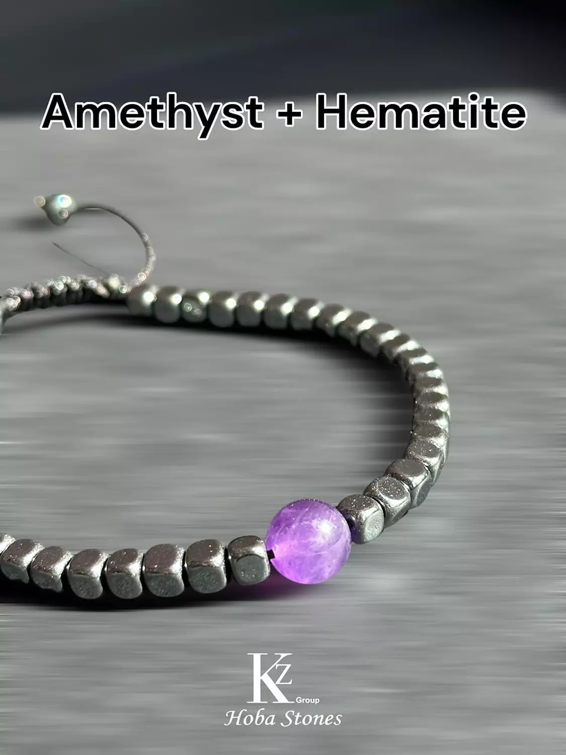 Bracelet Hematite and Amethyst  image
