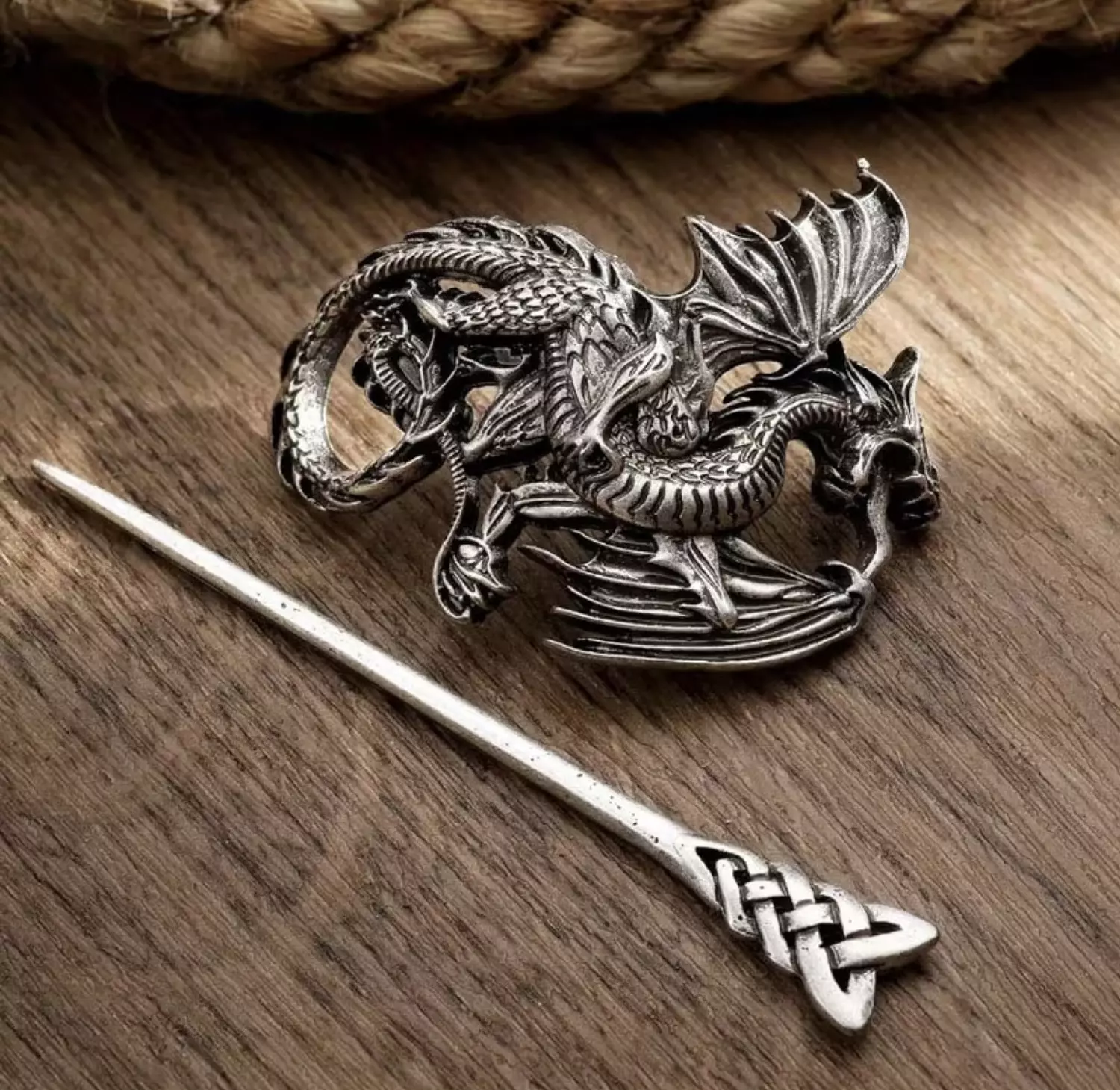 Viking Dragon Set ( Pin + Barrette ) 2