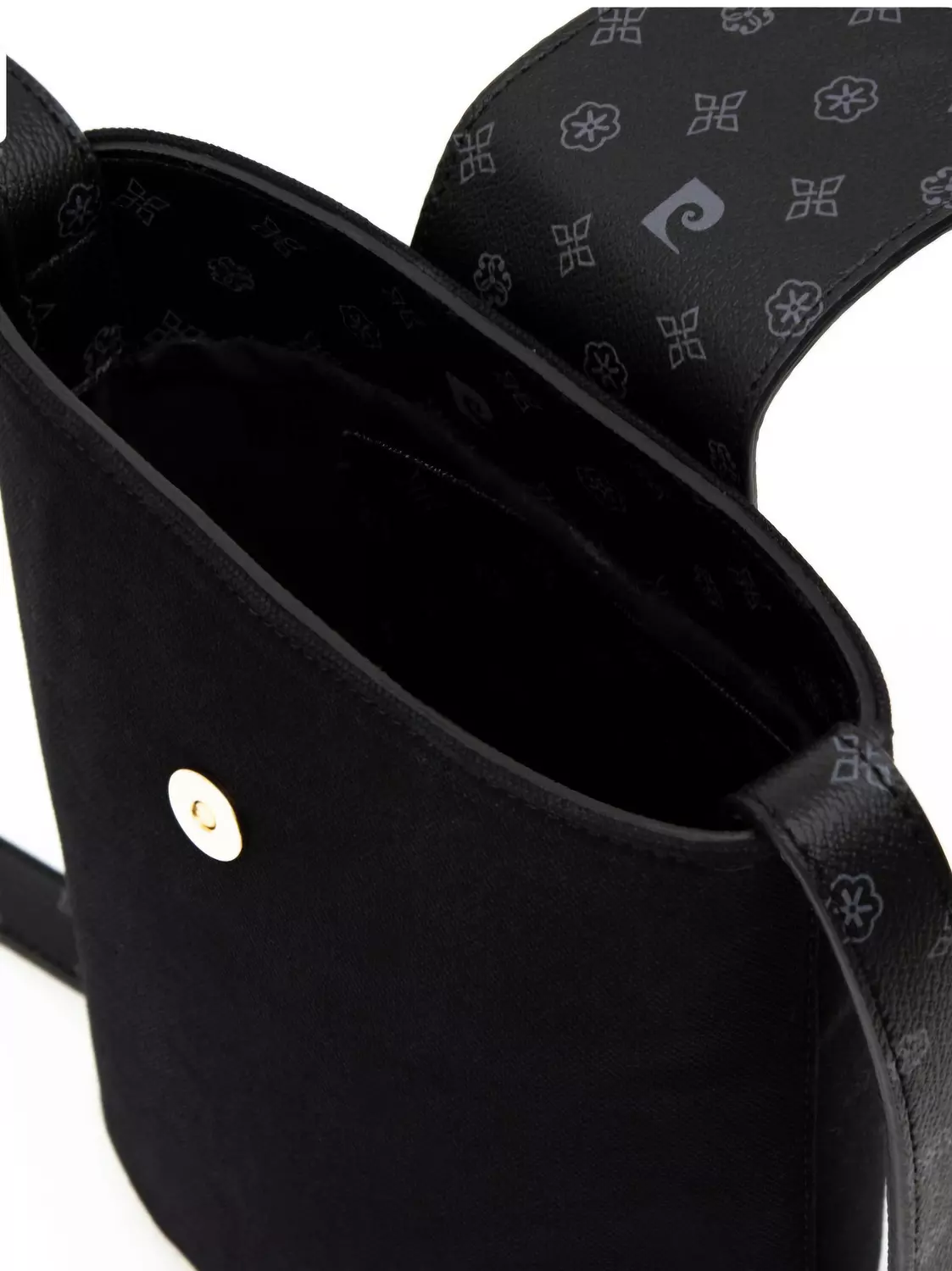 Pierre Cardin BLACK crossbody bag with gold clasp 4