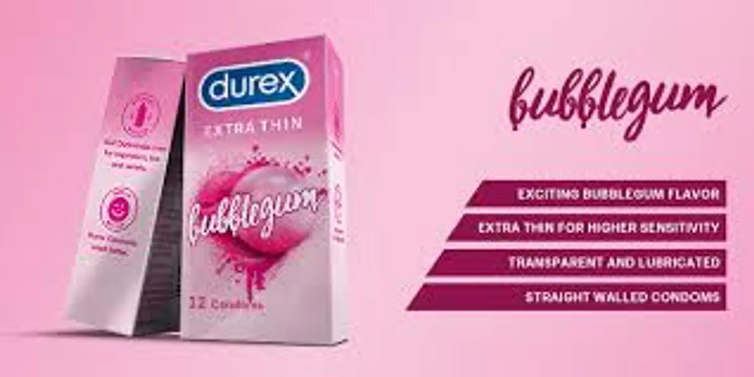 DUREX EXTRA THIN BUBBLEGUM 12 CONDOMS 1