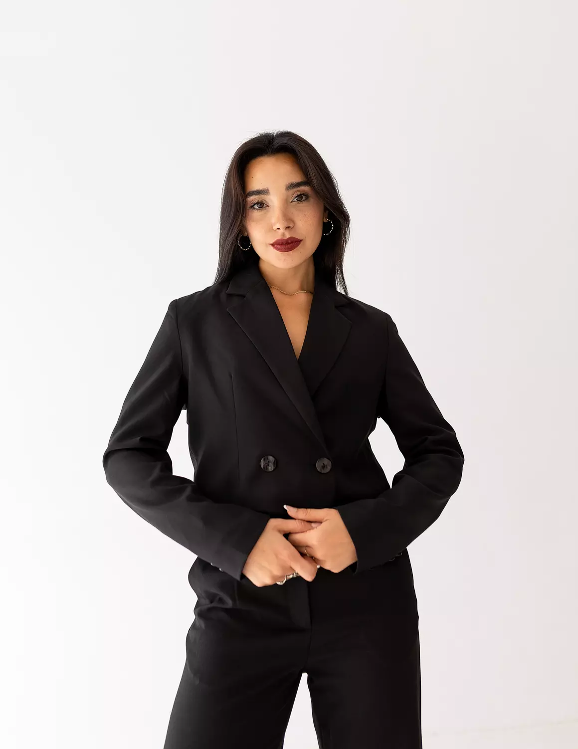 Black Icon Cropped Blazer  6