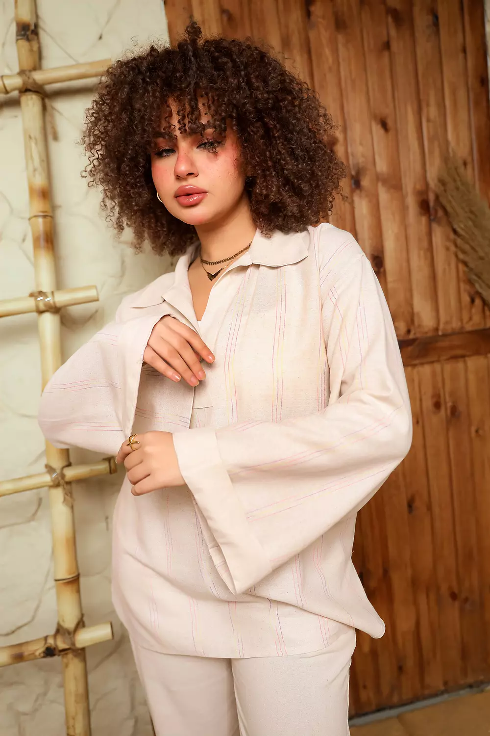 Linen stripped suit 3
