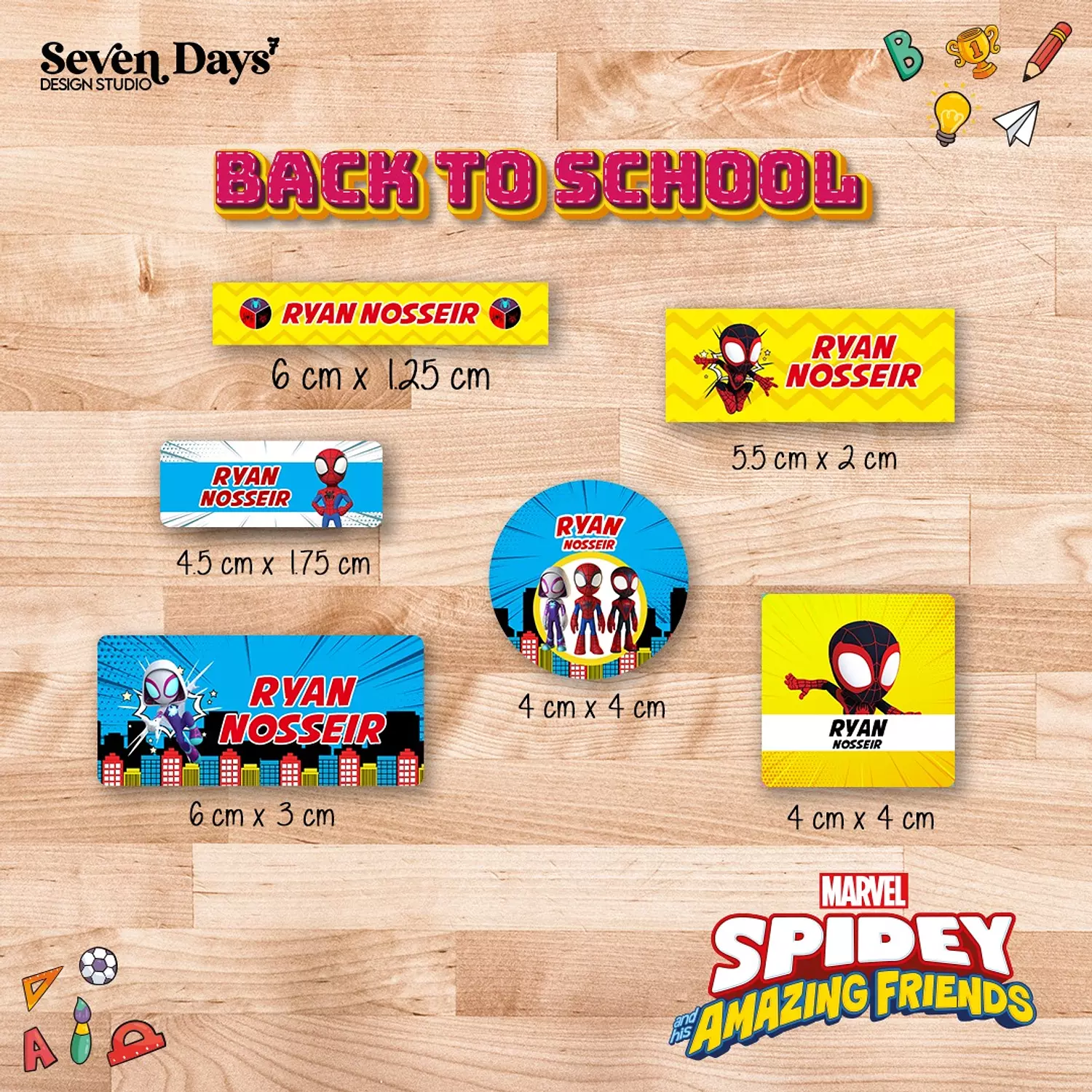 Spidey School Labels | Seven Days Design Studio