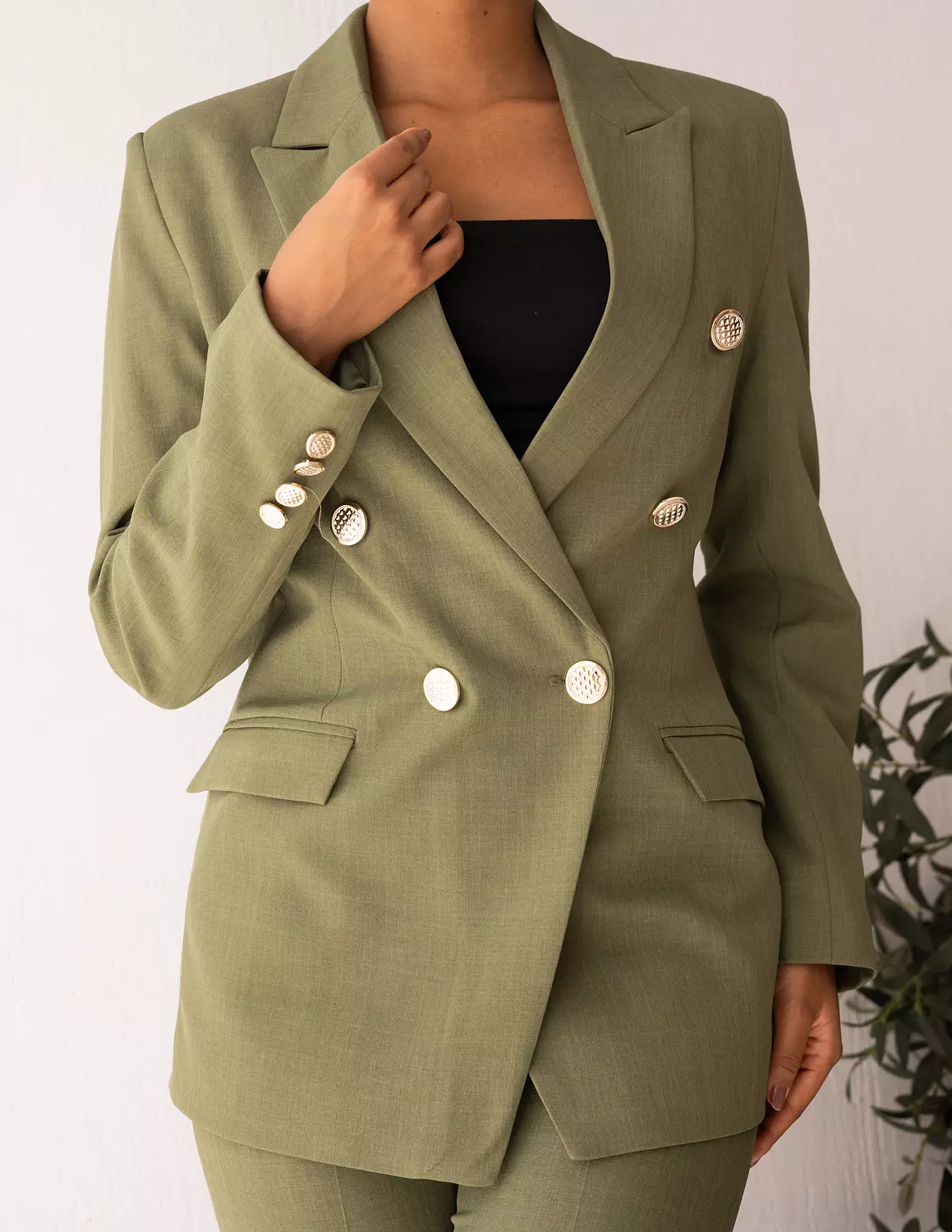 Olive Glamour double breasted blazer 7