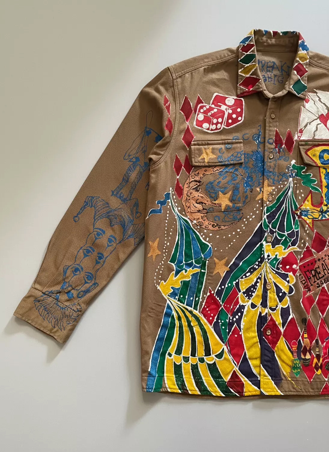 “The freak show-vintage circus “ hand-painted unisex jacket  3