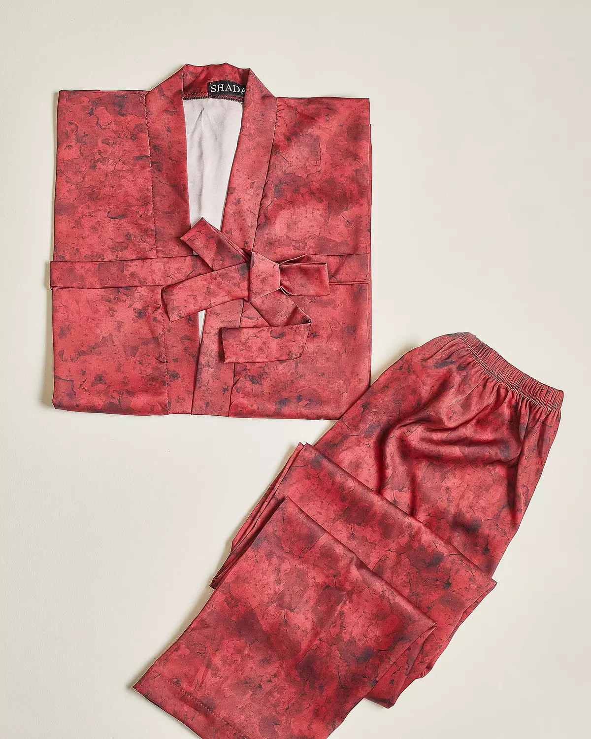 Burgundy X Black Robe and Pants Set hover image