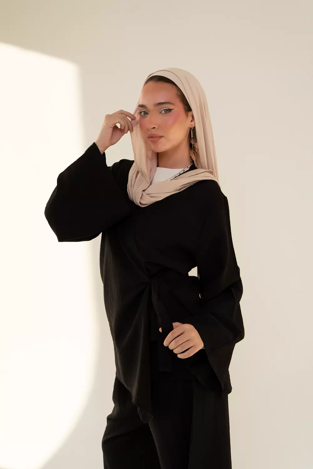Layal Wrap Set In Black image