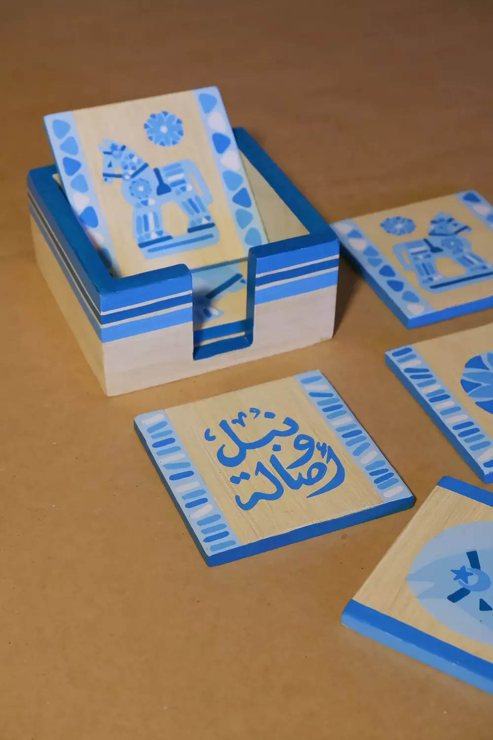 Horse blue Coaster set 1