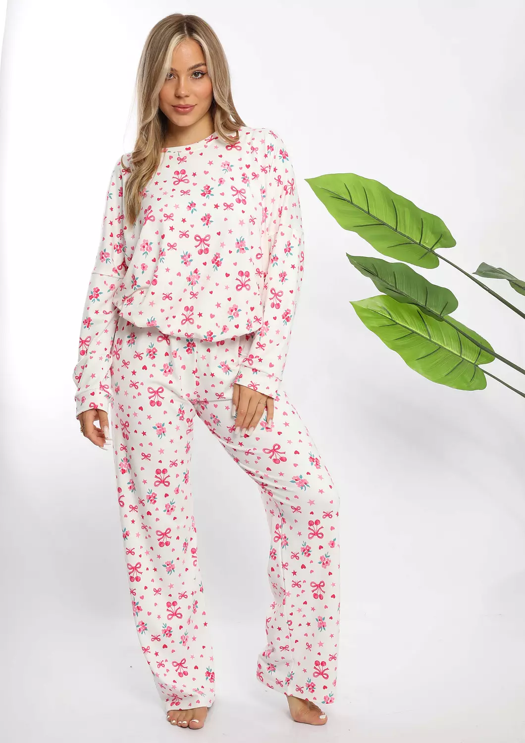 c339 Pink Ribbons pajama set  3
