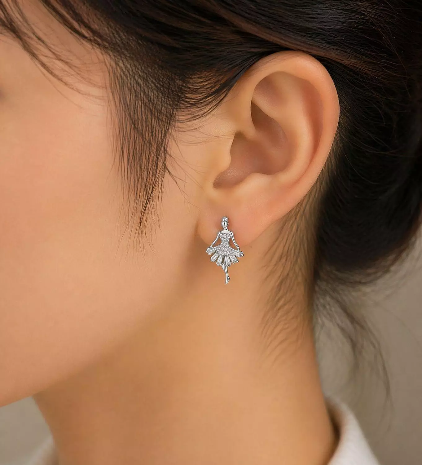Silver Earrings Ballarina 1