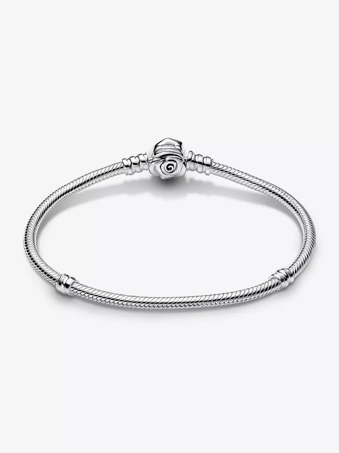 Pandora Moments Rose in Bloom Clasp Snake Chain Bracelet Sterling silver image
