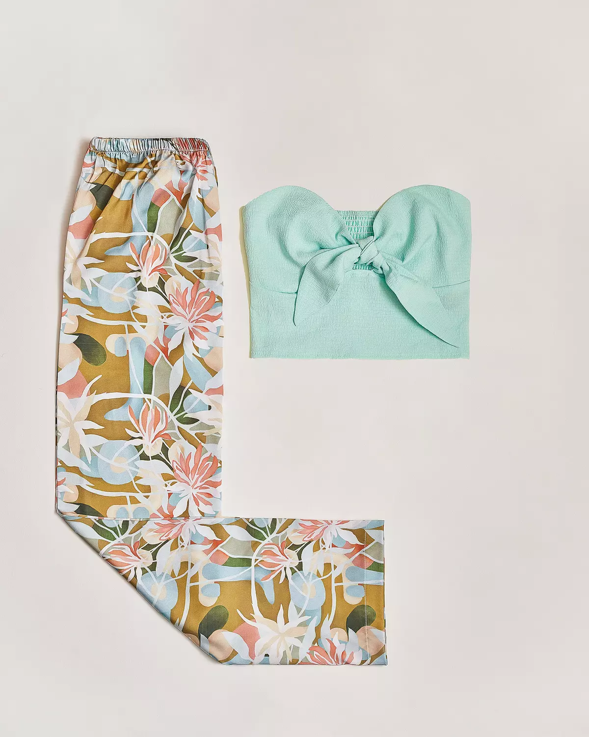 Mixed Colors Top And Pants Set image