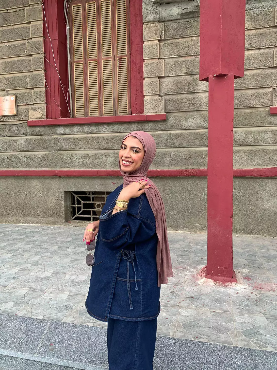 wrap denim suit 4