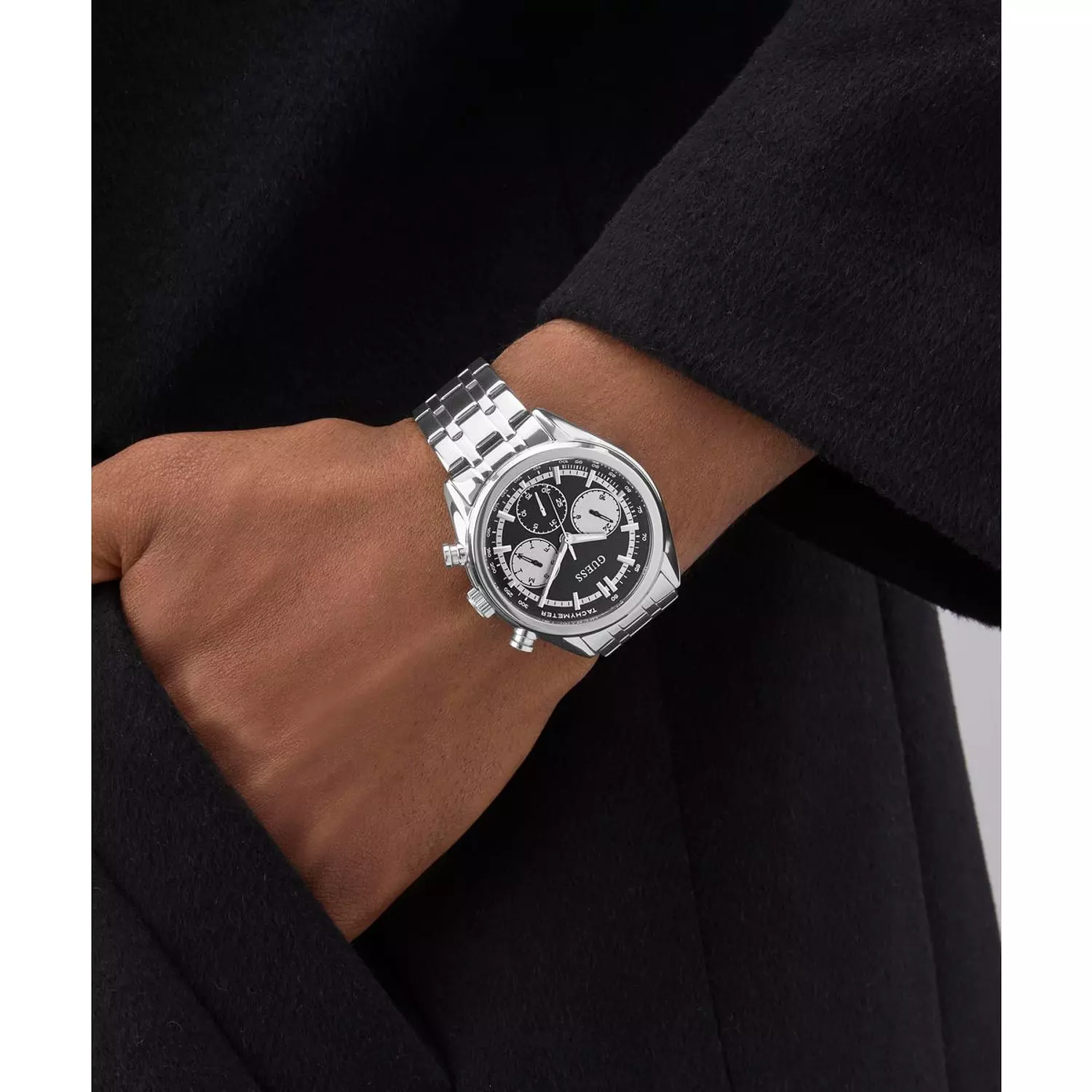 GUESS Mens Silver Tone Multi-function Watch Silver Tone Stainless Steel Bracelet GW0971G1 6